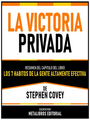 cover image of La Victoria Privada--Resumen Del Capitulo Del Libro Los 7 Habitos De La Gente Altamente Efectiva De Stephen Covey